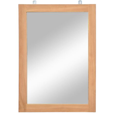Specchio da Parete in Legno Massello di Teak 50x70 cm vidaXL - Marrone