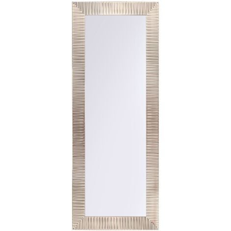 Specchio da Parete in Plastica Color Oro Elegante Moderno 50 x 130 cm Draveil