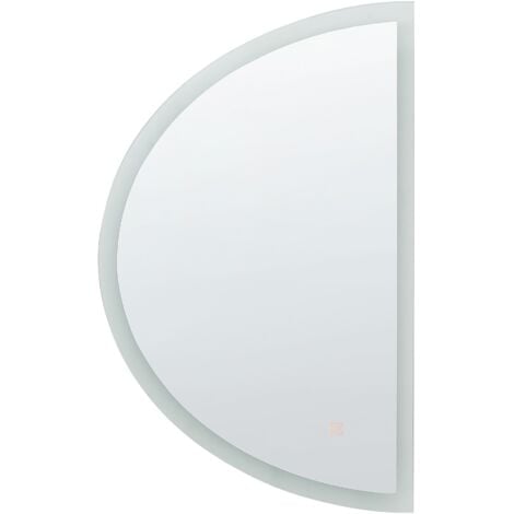 Specchio da parete LED ovale argento per camera da letto e bagno ø 80 cm Bezons