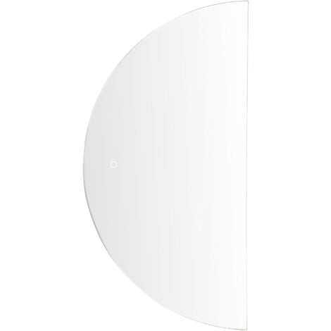 Specchio da parete moderno a LED semicircolare per camera da letto e bagno 50 x 100 cm Argento Loue