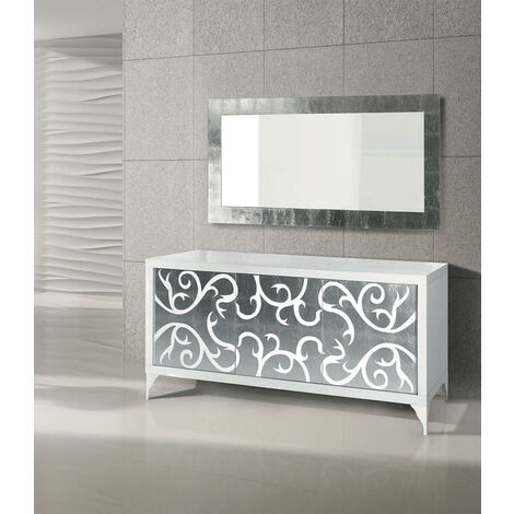 Specchio da parete moderno foglia argento