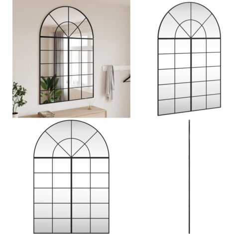 Specchio da Parete Nero 100x150 cm Arco in Ferro - Specchio in vetro - Specchio a muro