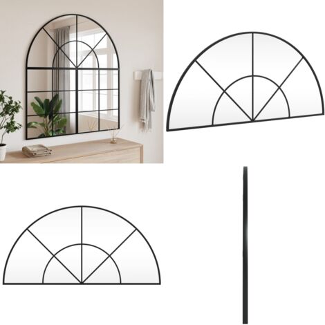 Specchio da Parete Nero 100x50 cm Arco in Ferro - Specchio in vetro - Specchio a muro
