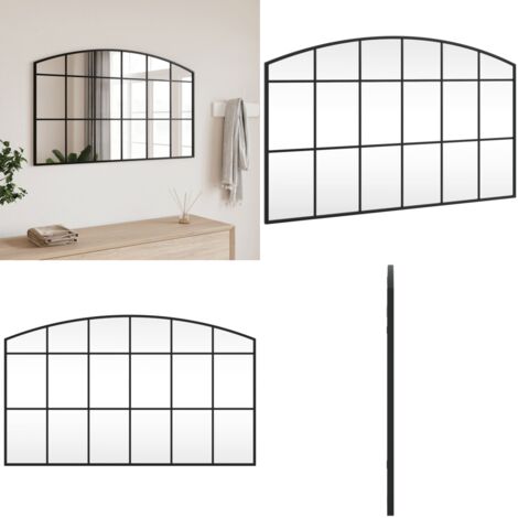 Specchio da Parete Nero 100x60 cm Arco in Ferro - Specchio in vetro - Specchio a muro