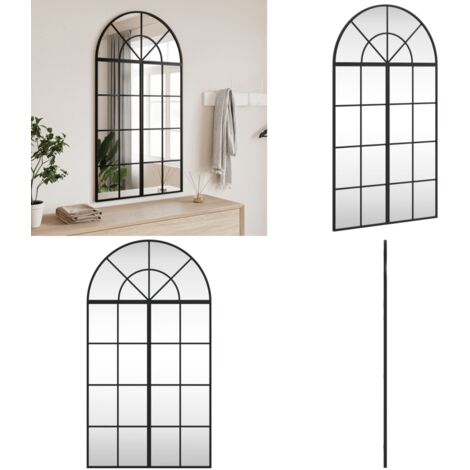 Specchio da Parete Nero 60x110 cm Arco in Ferro - Specchio in vetro - Specchio a muro