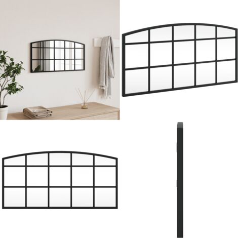 Specchio da Parete Nero 60x30 cm Arco in Ferro - Specchio in vetro - Specchio a muro