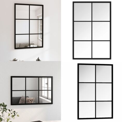 Specchio da Parete Nero 60x40 cm in Metallo - Specchio nero - Specchio in metallo