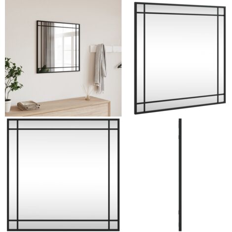 Specchio da Parete Nero 60x60 cm Quadrato in Ferro - Specchio in vetro - Specchio a muro