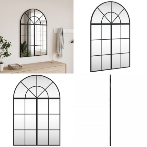Specchio da Parete Nero 60x90 cm Arco in Ferro - Specchio a muro - Specchio in vetro