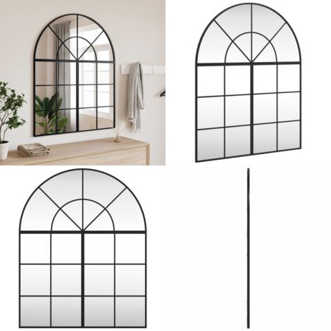 Specchio da Parete Nero 80x100 cm Arco in Ferro - Specchio in vetro - Specchio a muro