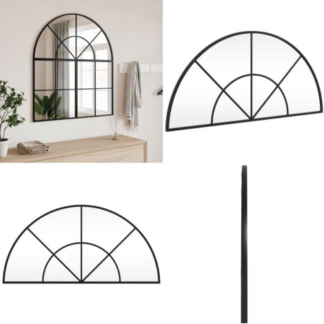 Specchio da Parete Nero 80x40 cm Arco in Ferro - Specchio in vetro - Specchio a muro