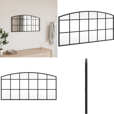 Specchio da Parete Nero 80x40 cm Arco in Ferro - Specchio in vetro - Specchio a muro