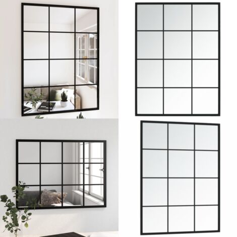 Specchio da Parete Nero 80x40 cm in Metallo - Specchio in metallo - Specchio nero