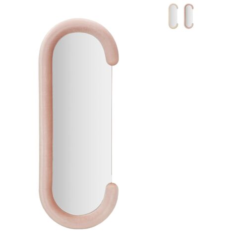 MAUROFERRETTI Specchio da muro cornice in velluto rosa 60x7x160cm CHANTAL