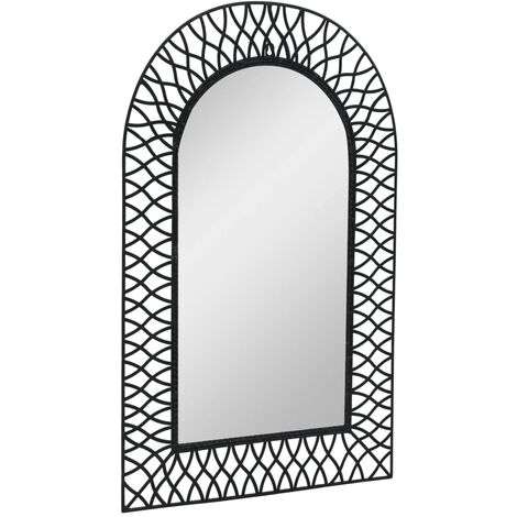 vidaXL Specchio da Parete per Giardino ad Arco Nero Specchiera Misure Diverse