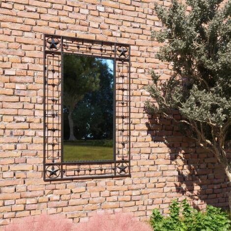 Specchio da Parete per Giardino ad Arco Nero Stile Antico vari dimensioni  dimensioni : 50 x 80