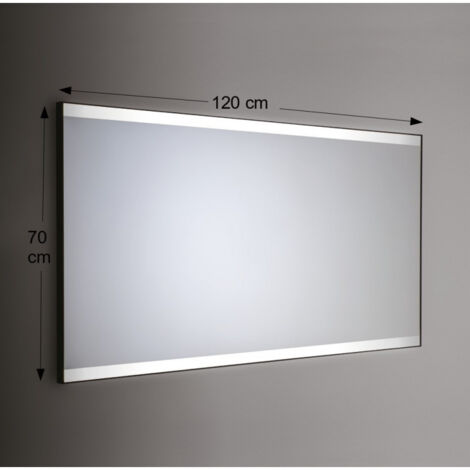 Specchio da Parete Retroilluminato a LED Rettangolare 120X70 cm spessore 4 mm Cornice Bianco