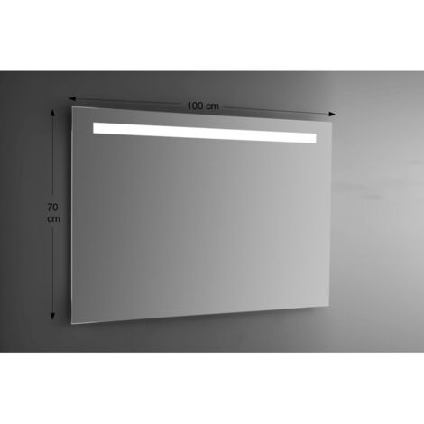 Specchio da Parete Rettangolare 100x70 cm spessore 4 mm Illuminazione a LED