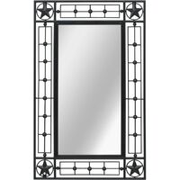 vidaXL Specchio da Parete ad Arco 50x80 cm Nero Cornice Metallo Specchiera