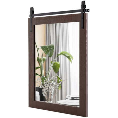 0-Specchio da parete con cornice in legno Raffa H90 BZ