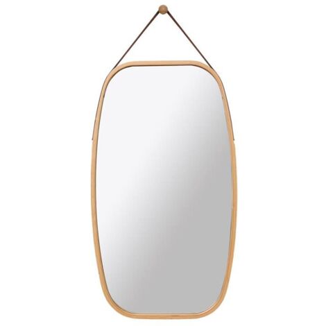 Specchio da parete rettangolare in legno, 74x43 cm, specchio decorativo con cornice in legno, camera da letto o cabina armadio