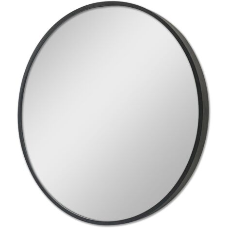 Specchio da parete rotondo diametro 50 cm nero 030007918