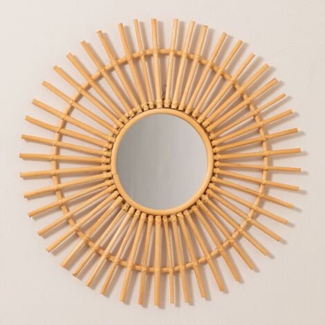 Specchio da parete rotondo in rattan (Ø60 cm) Beku SKLUM            