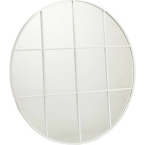 Specchio da interno tondo 100 cm con cornice in alluminio bianco opaco -  Talas