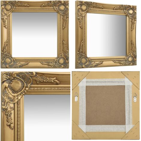 Specchio da Parete Stile Barocco 40x40 cm Oro - Specchio barocco - Specchio oro