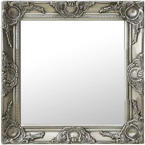 Specchio da Parete Stile Barocco 50x50 cm Argento