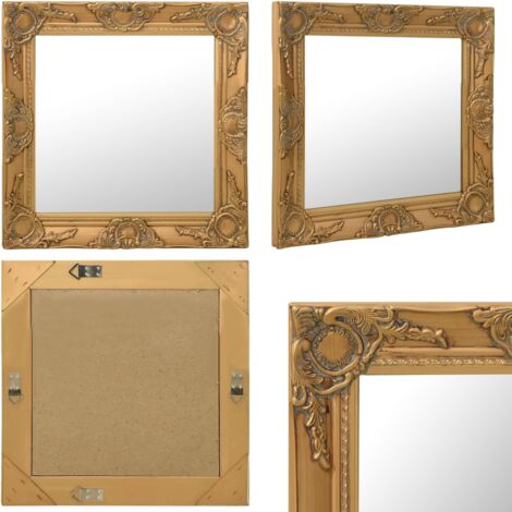 Specchio da Parete Stile Barocco 50x50 cm Oro - Specchio barocco - Specchio oro