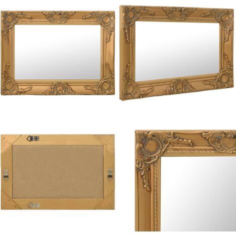 Specchio da Parete Stile Barocco 60x40 cm Oro - Specchio barocco - Specchio in legno