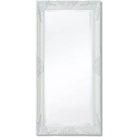 Specchio da Parete Stile Barocco in Legno e Vetro 100x50cm vari colori colore : bianco