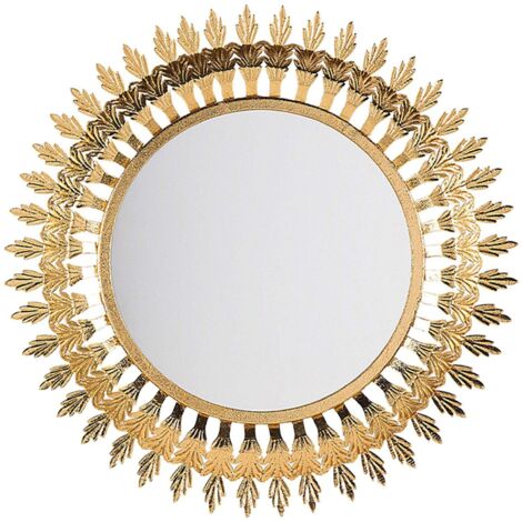 Specchio da parete tondo ø60 cm in oro Vorey