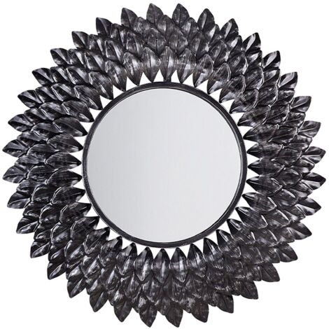 Specchio da parete tondo ø70 cm in argento Larrau