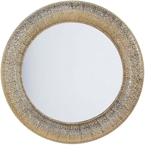 Specchio da parete tondo ø80 cm color oro Channay