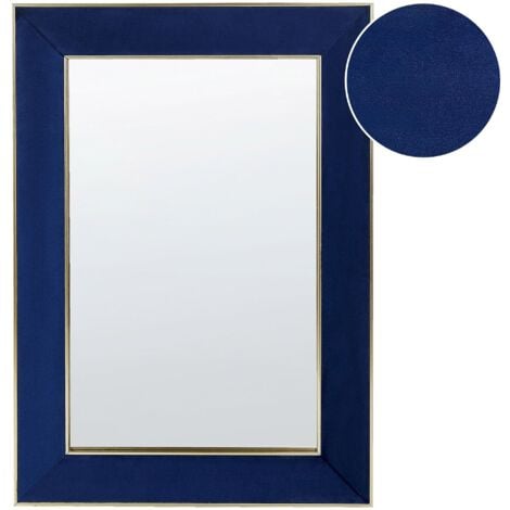 Specchio da parete velluto blu marino e oro 50 x 70 cm glamour Lautrec