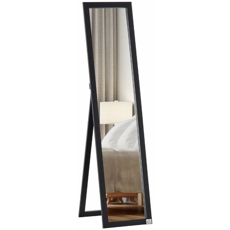 Specchio da Pavimento o Parete 37x48x152 cm Cornice in MDF Nero