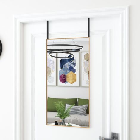 Specchio da Porta Oro 40x80 cm in Vetro e Alluminio vidaXL 424089
