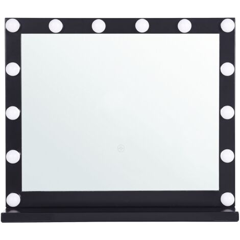 Specchio da tavolo a LED 50 x 60 cm nero BEAUVOIR - nero