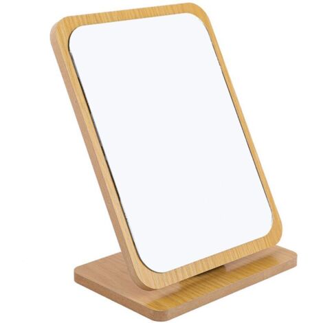 Specchio da tavolo pieghevole in legno per il trucco - 22x16 cm, piccolo specchio quadrato da terra - specchio da trucco portatile - specchio quadrato da terra medio