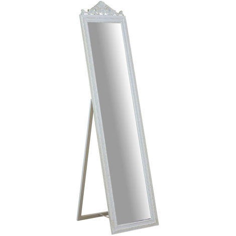 Specchio da terra camera da letto 178x43 cm Specchio grande da terra in legno color bianco Specchio lungo