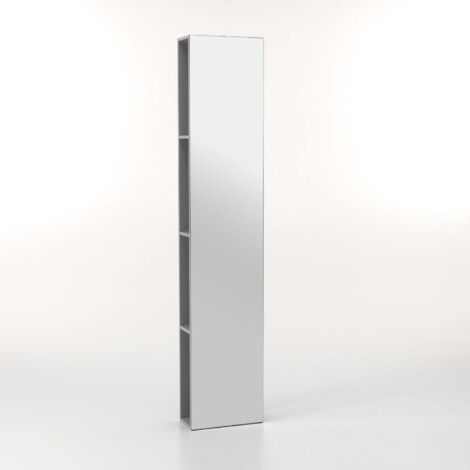 Specchio da Terra con 4 Ripiani 32x18x160 cm in Legno TFT Mento Grigio Frassino