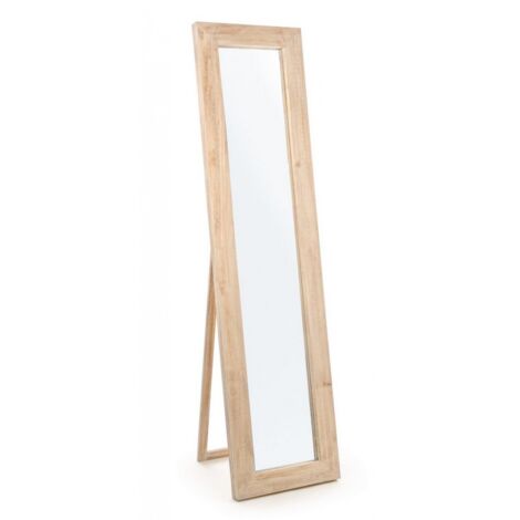 Specchio da terra con cornice in legno "Tiziano" -Naturale / 44 X 174