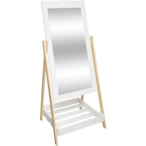 Specchio da terra con mensola - Atmosphera createur d'interieur - Bianco
