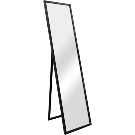 Specchio da terra inclinabile psyche 150 x 35 cm camera da letto bagno nero 030007974