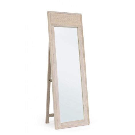 Specchio da Terra Legno Naturale Trasparente Rustico - LENA