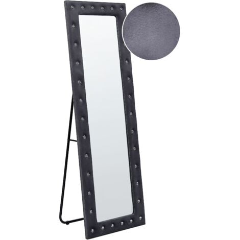 Specchio da terra velluto grigio scuro 50 x 150 cm glamour Ansouis