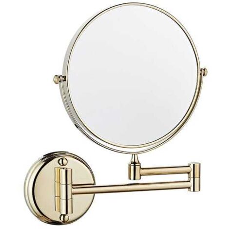 Specchio da toeletta da parete, pieghevole, girevole, bifacciale, ingranditore 3X, 8 pollici, per bagno, toilette, camera da letto