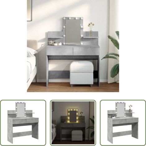 Specchio da toeletta -  Toeletta con LED Grigio Cemento 100x40x130 cm